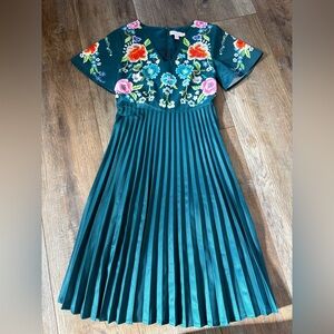 Ted baker dress Floral flocked Teal Kids Dress size 0